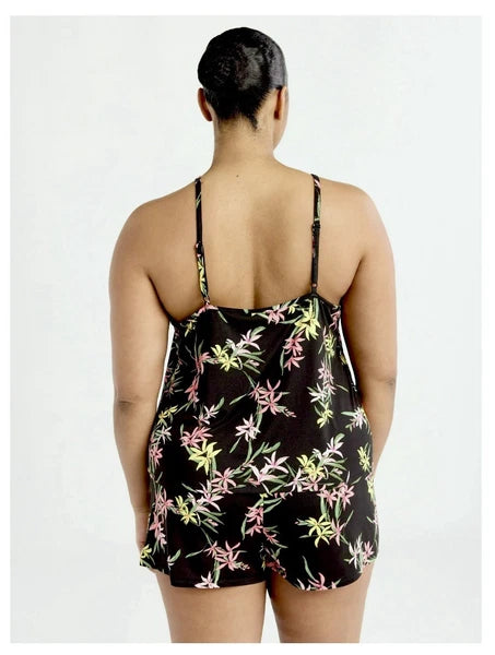 JOYSPUN Women’s XS Knit Cami & Shorts Pajama Set w/Lace Trim • Spring Floral