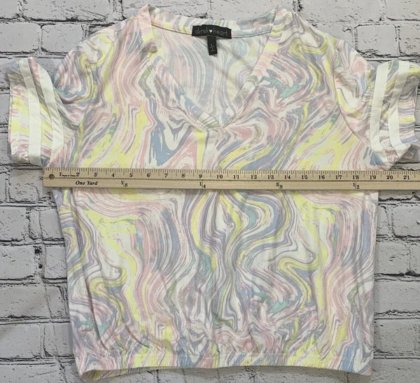 NWT Derek Heart Women’s L Marbled White 2pc Activewear/Sleepwear Pajamas Lounge