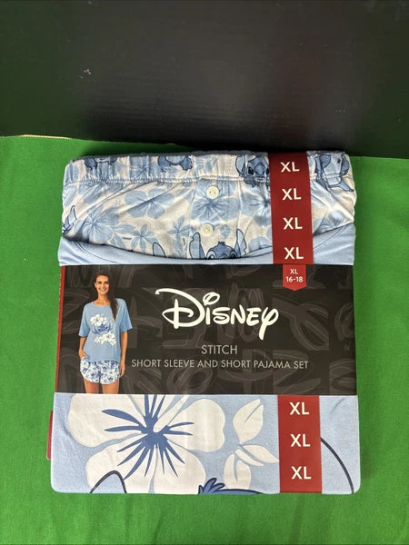 Stitch 2-Piece Short Sleeve and Short Pajama Set Size XL 16-18