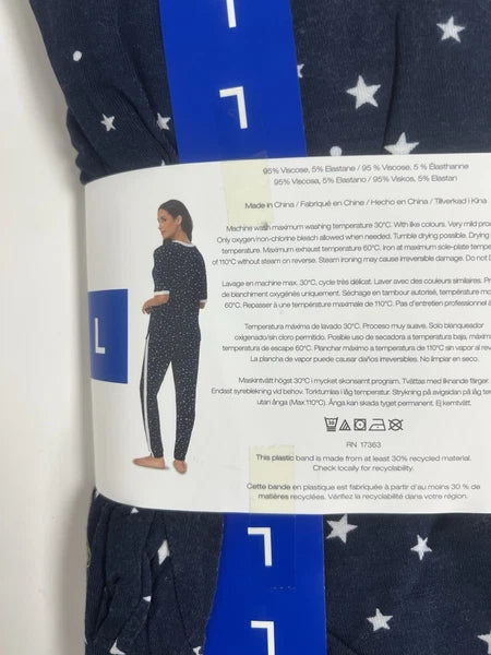 DKNY Pyjama 2 Piece Set Navy & Green Size Large Brand New In Original Packaging