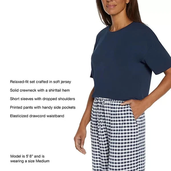 Gap Women's 2-Piece Short Sleeve Pajama Set Size S Navy