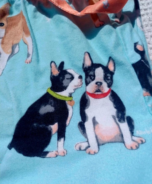 Nick&Nora Flannel Sleepwear Cotton Pajama Set Puppy Eyes Dog Print Relaxed M