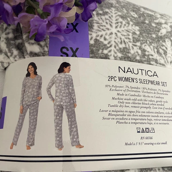 NAUTICA Women's 2-Piece Silky Stretch Fleece Pajama Set, Choose size&color, NWT