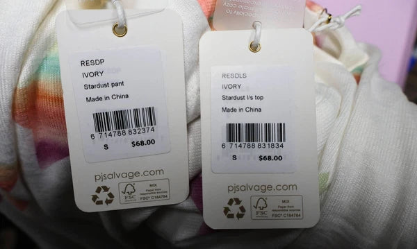 PJ Salvage Soft Pajama Lounge Set, Ivory Stardust, Size SMALL (RESDP/RESDLS)