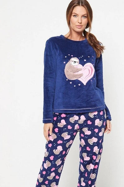 Ladies Womens SUPERSOFT FLEECE Pyjamas and Matching Socks Cosy PJ SET UK 8-26