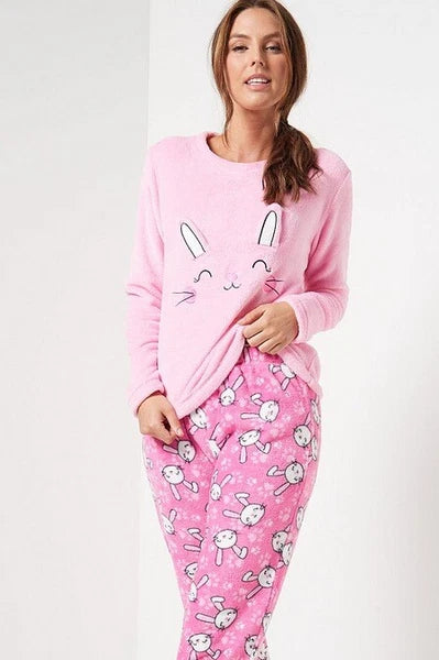 Ladies Womens SUPERSOFT FLEECE Pyjamas and Matching Socks Cosy PJ SET UK 8-26