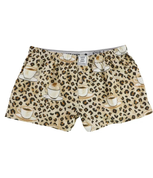 P.J. Salvage Womens Coffee Beans And Cup Pajama Shorts
