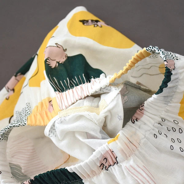 Women Pajamas Set 100% Cotton Printed Sleepwear Casual Nightwear Home Wear