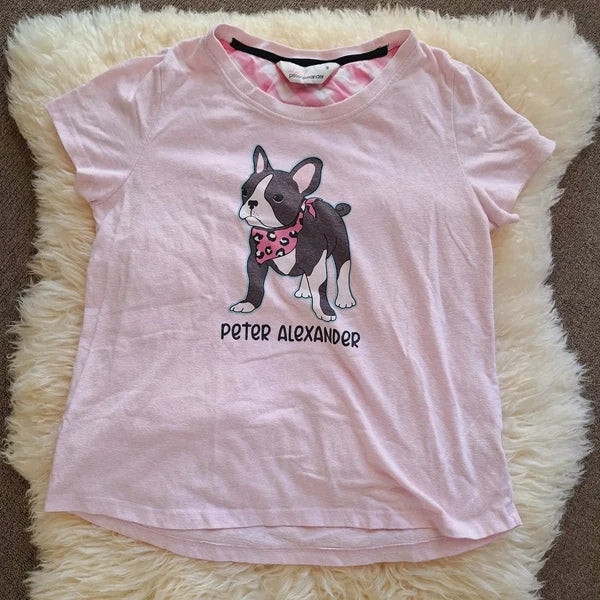 Peter Alexander Pug pyjama top Size S & Bottoms Size XS Set Shorts Dog