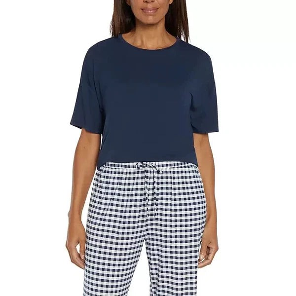 Gap Women's 2-Piece Short Sleeve Pajama Set Size S Navy