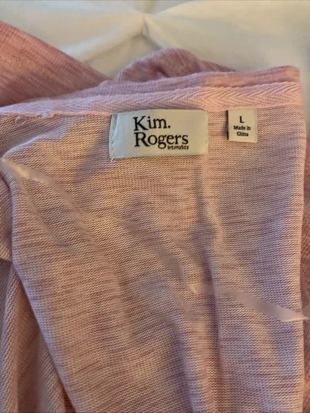 NWT Size Large 3 Piece Womens Pajamas Kim Rogers Intimates Pink Luxurious Feel ￼