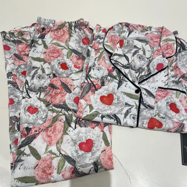 NWT JOAN VASS Super Soft Velour Pajama Set Size Small