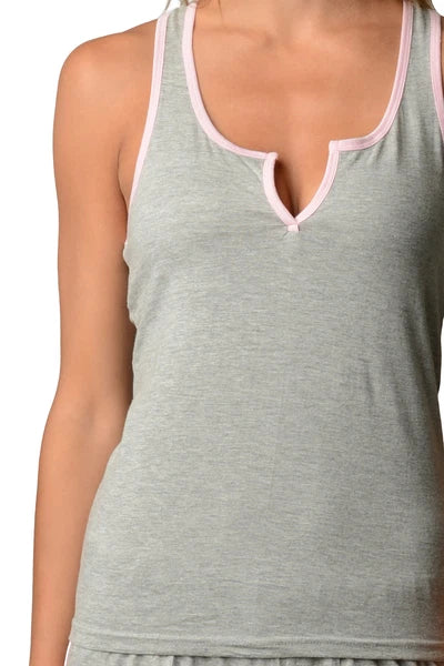 Casual Nights Women's Knitted Sleeveless Tank and Pajama Shorts Set