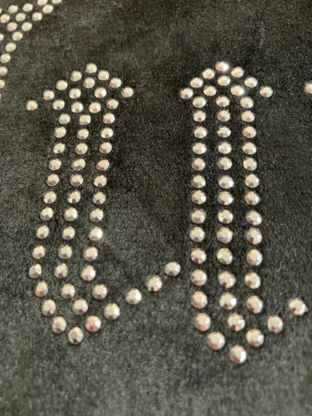 Juicy Couture Velour Sleepwear Lounge Set Size Large Black Top + Flare Pants NEW