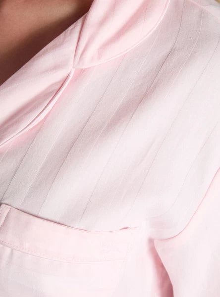 Boux Avenue Pyjama Set Women's Soft Tonal Stripe Cotton Pants Top Sleepwear