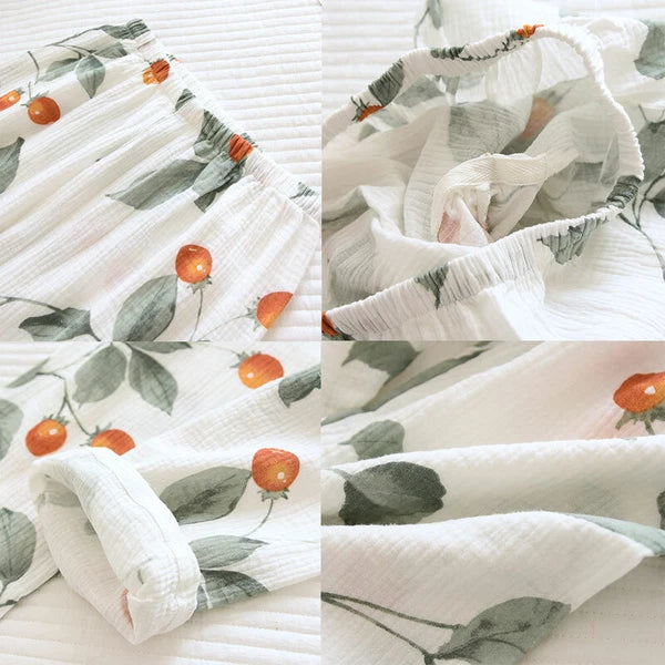 1 Set Womens Kimono Pajamas V-neck Sleepwears 3/4 Sleeve Home Wear Spring Casual