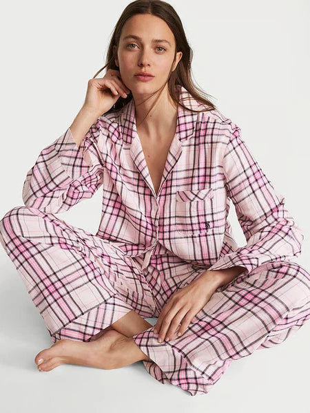 VICTORIA'S SECRET Flannel Long PJ 2-pc Set Many Sizes XS,S,M,L,XL Reg,Long,Short