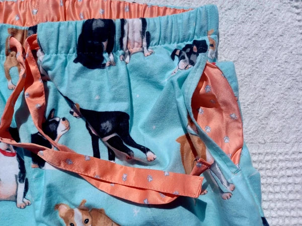 Nick&Nora Flannel Sleepwear Cotton Pajama Set Puppy Eyes Dog Print Relaxed M