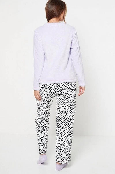 Ladies Womens SUPERSOFT FLEECE Pyjamas and Matching Socks Cosy PJ SET UK 8-26