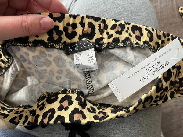 Venus Womens 2 Piece Animal Print Pajama Set Size Medium K8