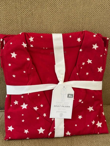 Pottery barn kids ADULT XL  STARRY SKIES SILKY Pajama set  New w/tags $79
