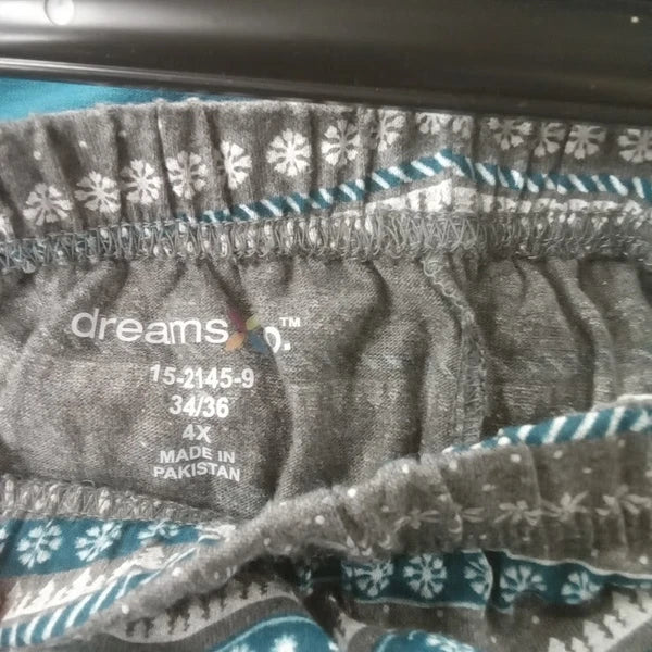 NWOT Teal/Multi Dreams & Co Sh Slv Cotton 2 Pc Pajama Set Size 4X (34/36)