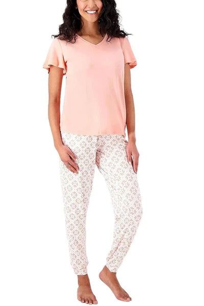 Hanes Step into Spring V-Neck Tee and Jogger Pant Set
