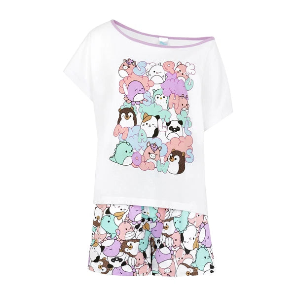 Squishmallows Ladies Pyjamas Womens Off the Shoulder PJ Set