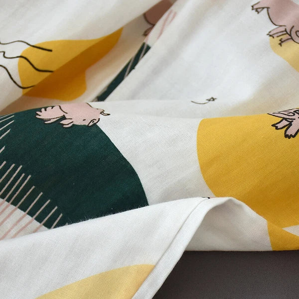 Women Pajamas Set 100% Cotton Printed Sleepwear Casual Nightwear Home Wear