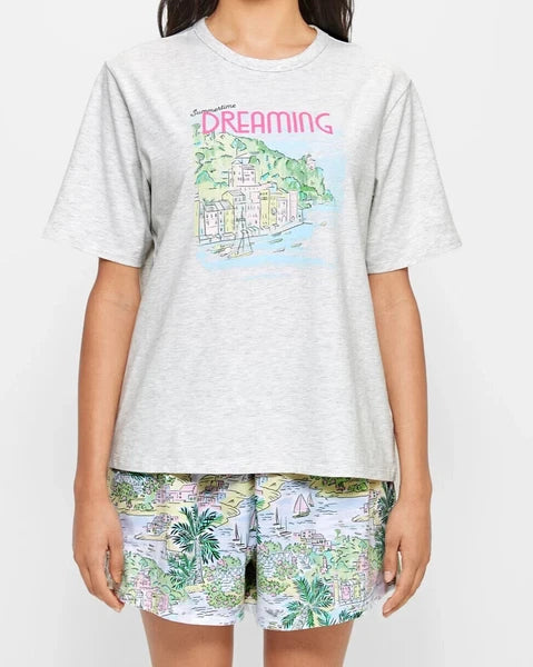 LADIES size M / 12 Summertime Dreaming grey marle pyjamas Target Medium NEW A560