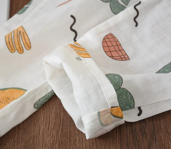 Women Pajamas Set 100% Cotton Printed Sleepwear Casual Nightwear Home Wear