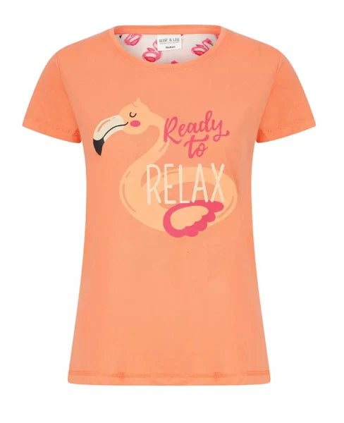 Ladies Pyjama Cotton Blend Printed Crew Neck 2 Piece Set 3 Prints