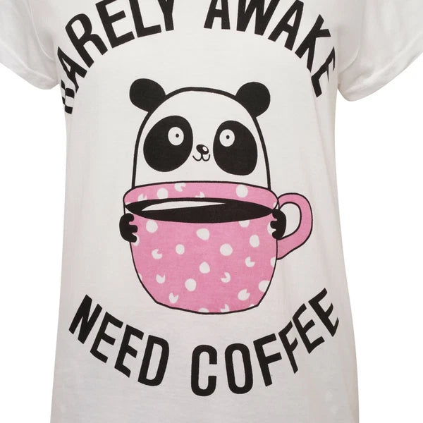 Ladies Ex-Stores Novelty Cute Bear And Panda Print Pyjama Set, Nightwear, PJ's