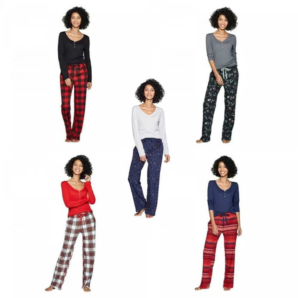 Stars Above Women's Henley Super Soft Sleep Pajama 2 Piece Set Smart Blue XL