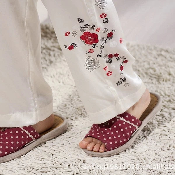 NEW Sexy Women's Silk Satin Pajama Set Sleepwear & Robes Nightgown #P019 White-