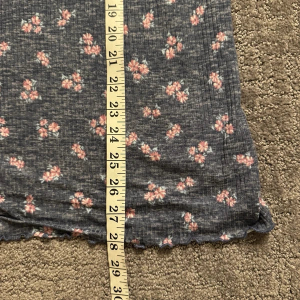 LAURA ASHLEY Pajama Set Womens 1X-Large Gray Pink Floral Short Sleeve Top/Pants