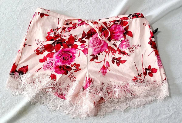 Inc Intimates Shorts Pajama Set Floral Print Pink Size Medium T42-1144