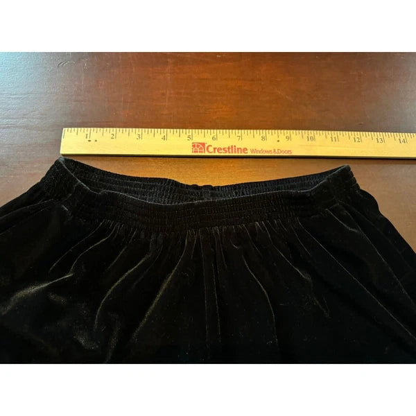 Alfred Dunner Woman 8 Petite Black Velour Shirt Pants Pajama Set Elastic Waist