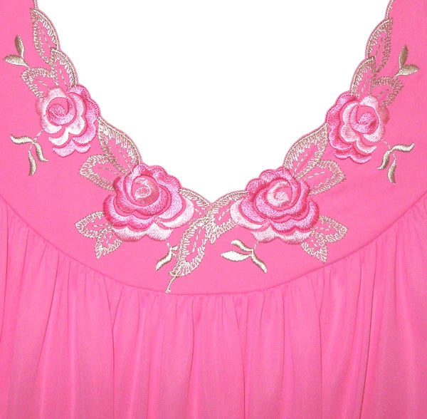 Shadowline Nightgown Robe Womens Rosy Pink Long Nylon Sleepwear Pajama Sleep Set