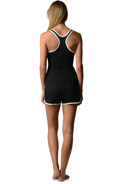 Casual Nights Women's Knitted Sleeveless Tank and Pajama Shorts Set