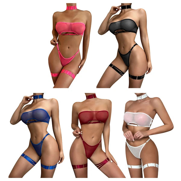 Womens Lingerie Set Party Nightwear Transparent Sleepwear Sheer Underwear Sexy