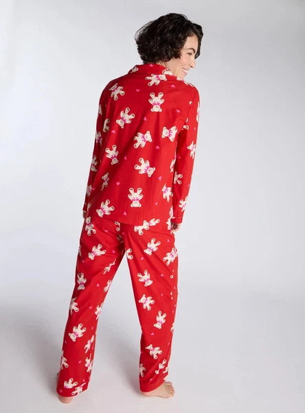 Boux Avenue Pyjama Set Women's Teddy Bear Fleece Ladies Nightwear PJ with Bag