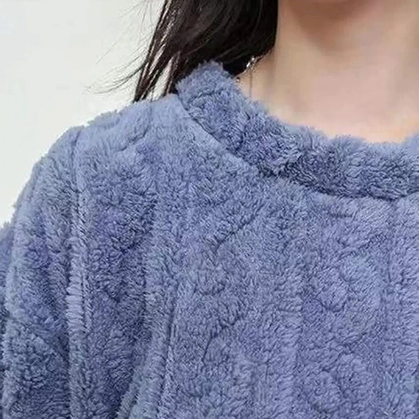 Winter Pajama Sets Women Sleepwear 2-piece Thicken Pullover Pants