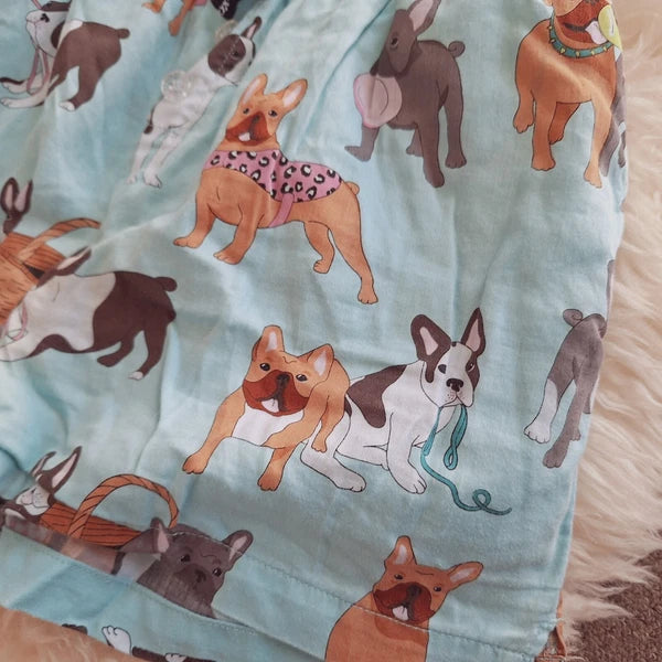 Peter Alexander Pug pyjama top Size S & Bottoms Size XS Set Shorts Dog