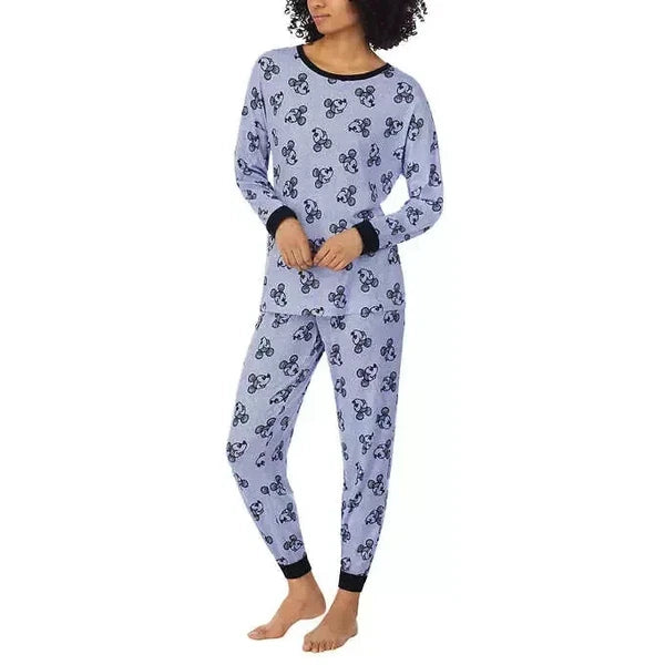 NEW Women's Disney Mickey Mouse 2 Piece Blue Cozy Pajama Set Size XXLarge