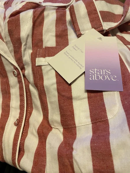Stars Above Women's XS Pajama Set Red White Striped Perfectly Cozy Flannel New