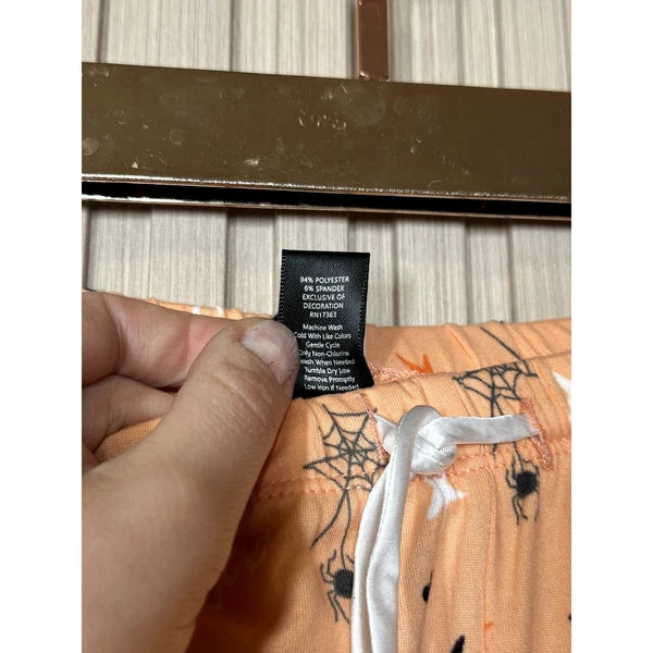 Kensie 2-Piece Women's Halloween Boo Orange Pajamas Set Size XL