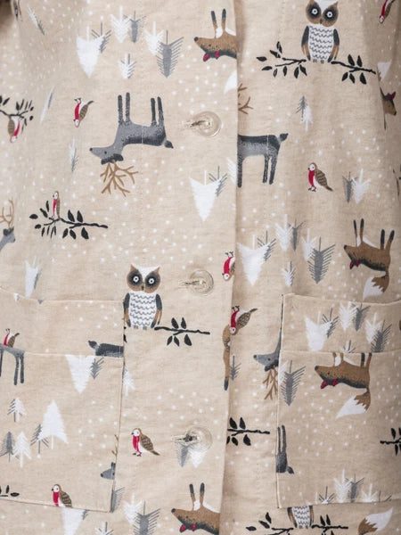 Winter Morning Women's Long Sleeve Cotton Flannel Pajamas Size 46 (S)