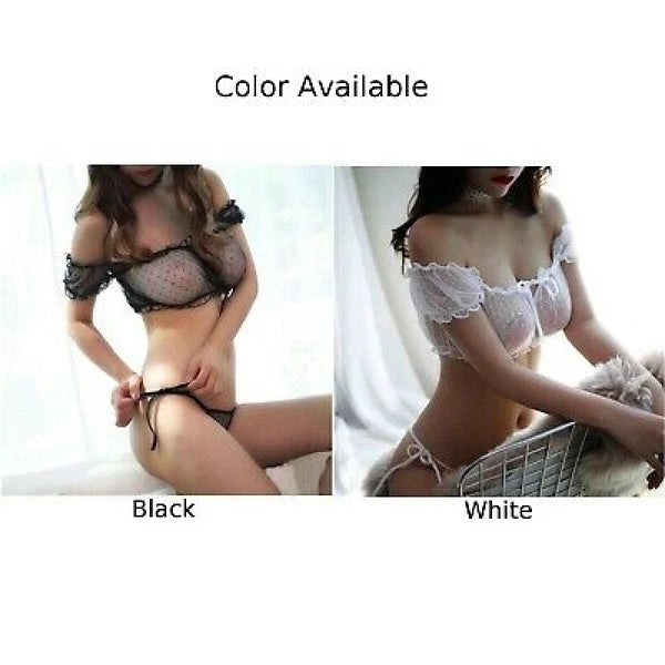 Lingerie Sleepwear Bandeau Underwear Club Nightwear Ruffle See Through