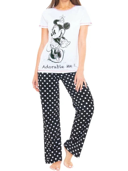 Minnie Mouse Disney PJs Adults Ladies S M L XL 2XL Pyjamas Nightwear Sleepwear